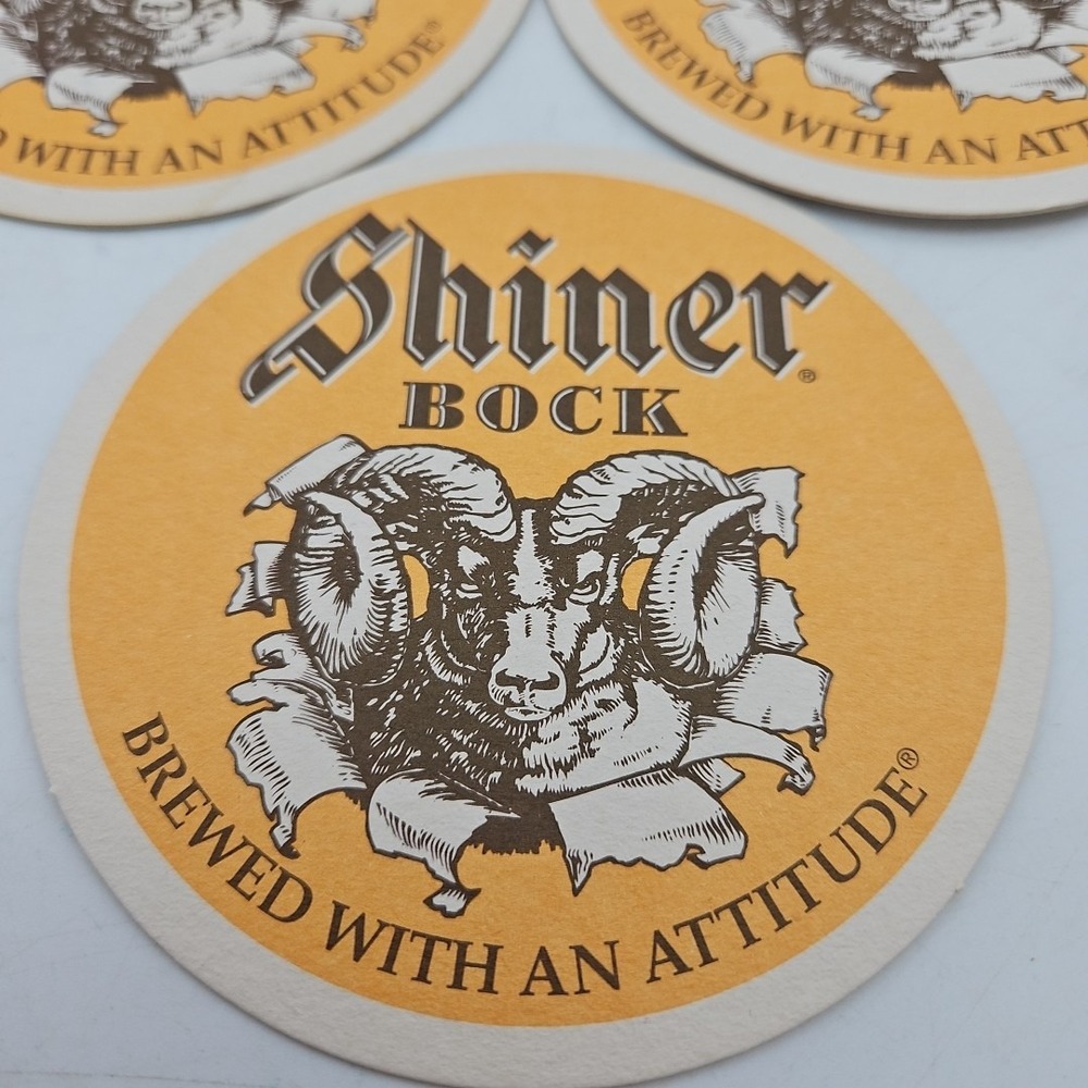 Vintage Shiner Rock Coasters Set Of 3‎ Beer Brewed With An Attitude Texas - Picture 2 of 4